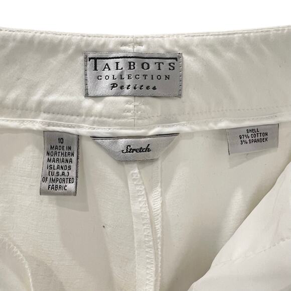 Talbots Collection Petites Womens White Pants Cotton Stretch Size 10 - Picture 10 of 14